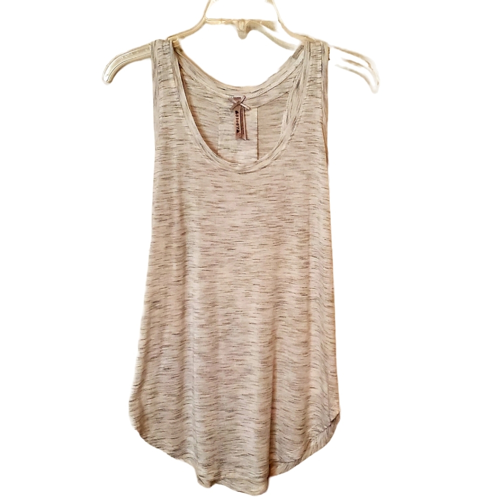 Rayon women's tank top tanktop white grey blue small petite